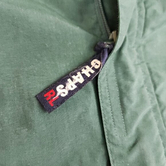 Vintage Chaps Ralph Lauren size L Large Green Nylon Jacket w Packable Hood - Picture 9 of 9